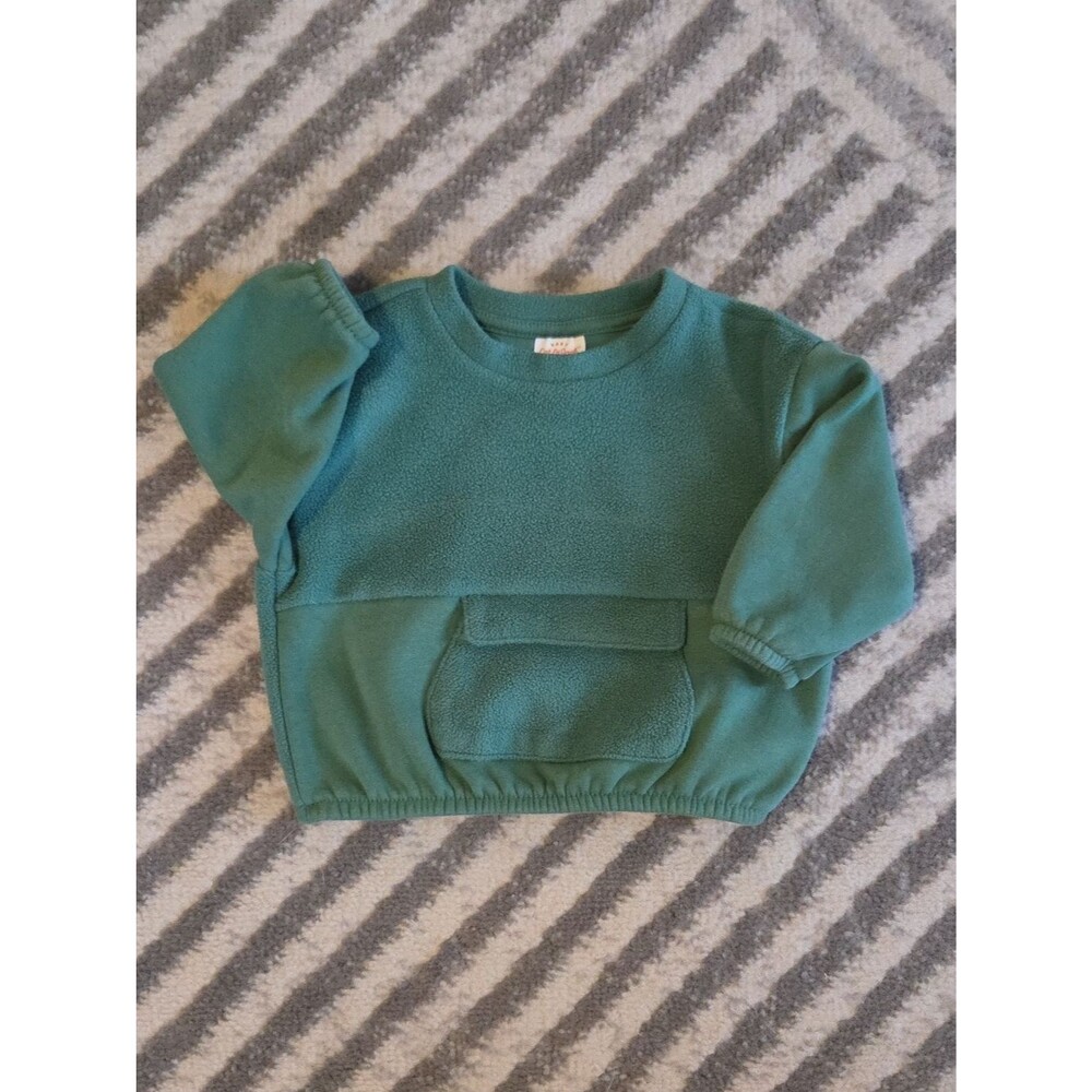 Kids Cat & Jack  Green Fleece Pullover Hoodie Size 12 months